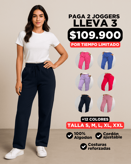 JOGGER BOTA RECTA DAMA - PAGA 2 LLEVA 3